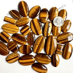Lote de atacado de cabochão de pedras preciosas de olho de tigre amarelo, formas e tamanhos mistos, pedras preciosas semipreciosas naturais para fazer joias, pedras preciosas soltas