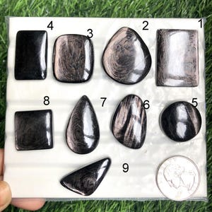 Hypersthene Cabochon, Amazing Quality Hypersthene Gemstone Use For Jewelry Making, Hand Polished Cabs, Energy Crystal lot-356