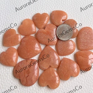 Cabochão de cristal em formato de coração de amazonita de pêssego, formas e tamanhos mistos de lote no atacado, melhor amazonita de pêssego natural para joias e fabricação de artesanato DIY