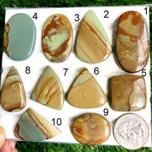 Cabochon di pietra preziosa di diaspro policromo, pietra preziosa semipreziosa naturale per realizzare orecchini, lotto di pietre preziose curative policrome-464