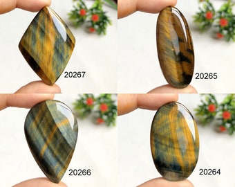 Multi Tigers Eye Gemstone Cabochon, Natural Semi Precious Gemstone For Jewelry Making, Handmade Cabochon, Loose Gemstone