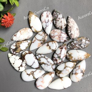 Wild Horse Jasper 10x20mm Cabochons, CALIBRATED Pear Shape Gemstone 10 Pcs Lot For Jewelry Making, Wild Horse Jasper Use For Necklace