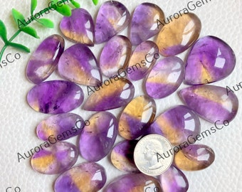 Ametrine Cabochon Wholesale Lot, Mix Shapes and Size By Weight, Natural Semi Precious Gemstone For Jewelry Making, Ametrine Crystal Jewelry
