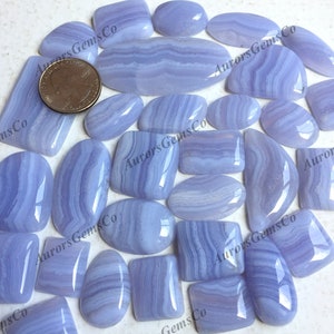 Lote de atacado de cabochão de ágata de renda azul de excelente qualidade, formas e tamanhos mistos, melhor ágata de renda azul natural para joias e fabricação de artesanato DIY