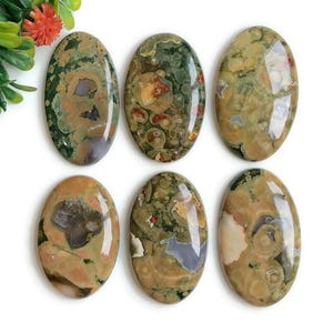 Cabochon de rhyolite, Utilisation de pierres semi-précieuses naturelles pour la fabrication de bijoux, Pierres précieuses faites main, Bijoux pour emballage métallique, Pierres précieuses en vrac