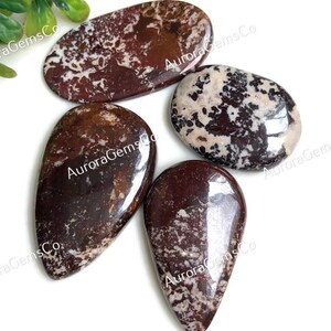 Coffee Jasper Cabochon, Mix Shape & Size39-28mm Approx4 Pcs Lot For Jewelry Making, Handmade Jewelry, Healing Gemstone   26379