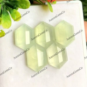 Prehnit 12x16mm Hexagon Form Edelstein flache Rückseite - grüne Farbe facettiert Prehnit Edelstein 5 Stück Lot machen Schmuck, Geschenk für Sie
