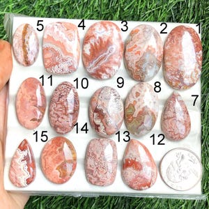 Cabujón de jaspe rosita, piedra semipreciosa natural para joyería, piedra curativa, colgante creativo, lote 257