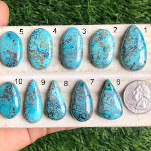 Cabochon Shattuckite, pietra preziosa semipreziosa naturale per la creazione di gioielli, pietra preziosa curativa, ciondolo di design, gioielli di cristallo LOT - S17