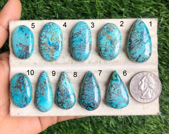 Shattuckite Cabochon, Natural Semi Precious Gemstone For Jewelry Making, Healing Gemstone, Designer Pendant, Crystal Jewelry LOT - S17