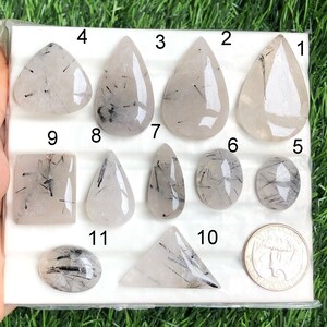 Schwarzer Rutil Cabochon, handgemachter Cabochon, loser Halbedelstein für die Schmuckherstellung