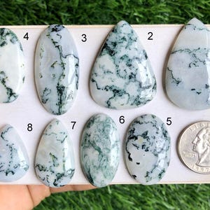 Cabochon di agata muschiata, pietra preziosa semipreziosa naturale per la creazione di gioielli, pietra preziosa fatta a mano, pietra preziosa portafortuna LOTTO - S52