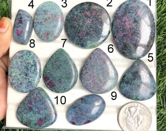 Ruby Kyanite Gemstone Cabochon, Natural Semi Precious Gemstone For Jewelry Making, Healing Gemstone, Energy Crystal, Gift For Her lot-319