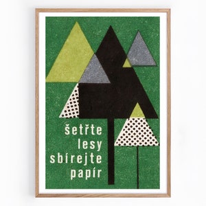 Mid Century Art Print. Matchbox Print, Digital Download