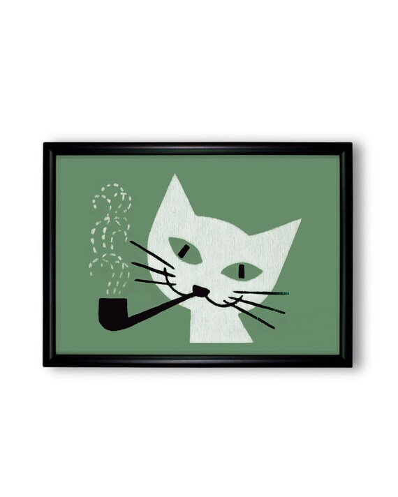 ascii cat smoking cigarette what a time to be alive Vintage Black Poster Funny Cat Canvas Wall Art Retro Abstract Unique Animal Aesthetic Prints Painting For Home Bedroom Dorm Living Room Wall Decor 16x24in Unframed: Posters & Artwork by Ephemera The 1970'sEven Grandma's cat was