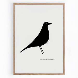 Pájaro de la casa Eames. Impresión de arte de mediados de siglo, descarga digital