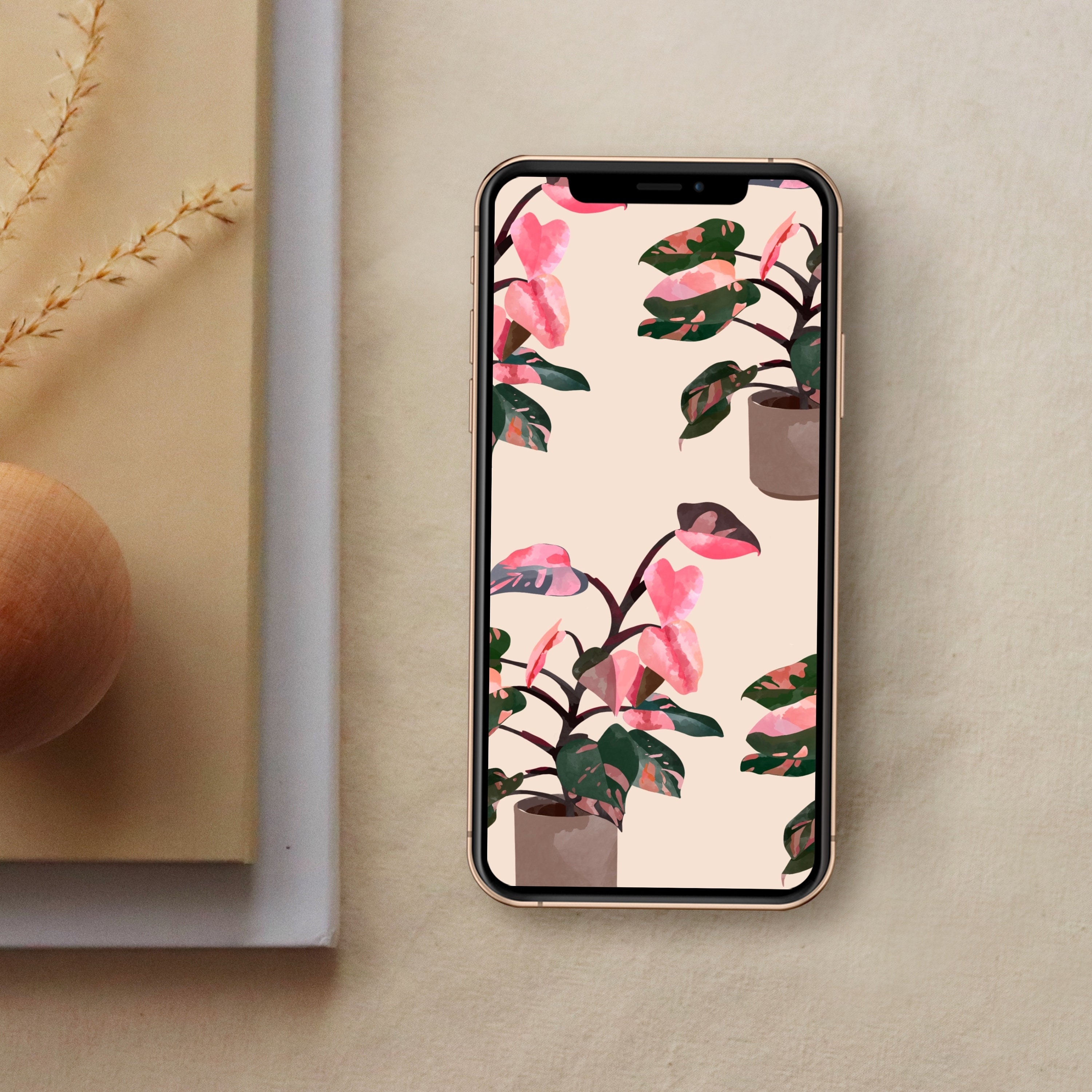 Botanical Iphone Wallpaper Download Android Background Etsy Ireland
