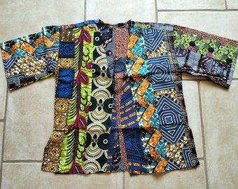 Veste kimono en tissu africain