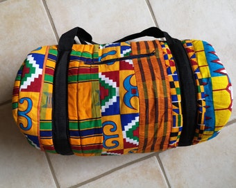 Sac de voyage/sport/polochon en tissu africain wax kenté