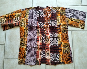 Veste kimono en tissu africain