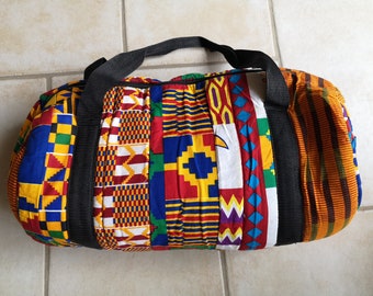 Sac de voyage/sport/polochon en tissu africain wax kenté