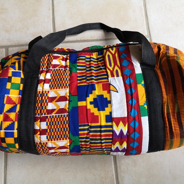 Sac de voyage/sport/polochon en tissu africain wax kenté