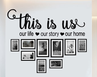 This is Us Our Life Our Story Our Home Wall Decor Decal Family Quote Sticker Sign Sayings Love Quote Art Decor Lettering (Matte Black)