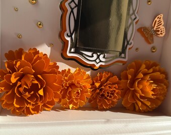 Souci SVG | Día de Muertos Cempasúchil Flower, créations en papier (SVG, PNG)