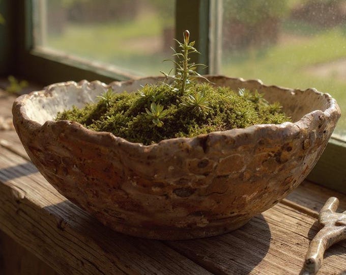 Bonsai Pot, Stoneware Planter, Organic, Very Rustic, Hand formed, custom glaze, Planet-Friendly Glazes