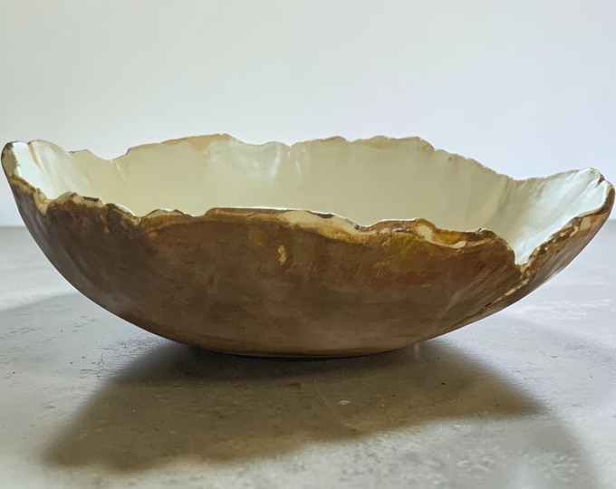 Large Rustic Pottery Bowl, CRAGGY XP, Art Pottery, 2 day shipping, Table Centerpiece,  Tableware