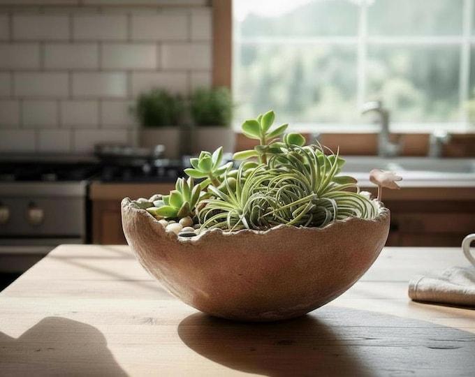 Large Planter Pot, Stoneware Planter, Organic, Very Rustic, Hand formed, custom glaze, Planet-Friendly Glazes