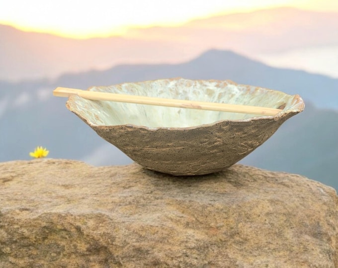 Noodle Bowl, Rustic Pottery, Dinnerware, Farmhouse Table, 8“ , rustic matte pottery, handmade bowl