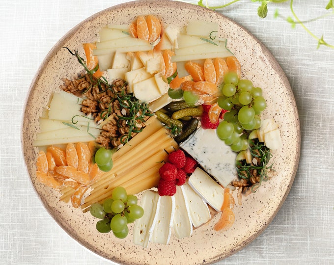 Extra Large Platter, Charcuterie, Rustic Pottery Very Rustic, Hand formed, farmhouse table, rustic tableware,