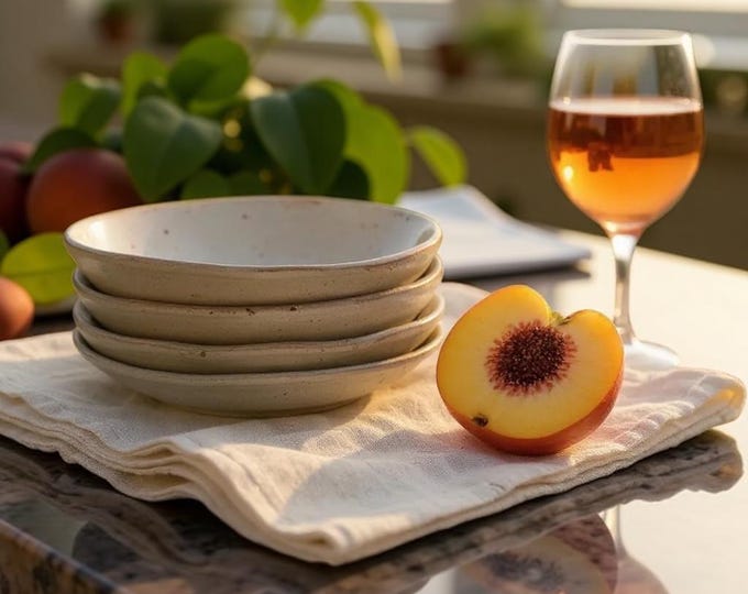 4 Pottery Plates, 4, Plate Pottery Plates, Very Rustic,  Hand formed, custom glaze, farmhouse table,