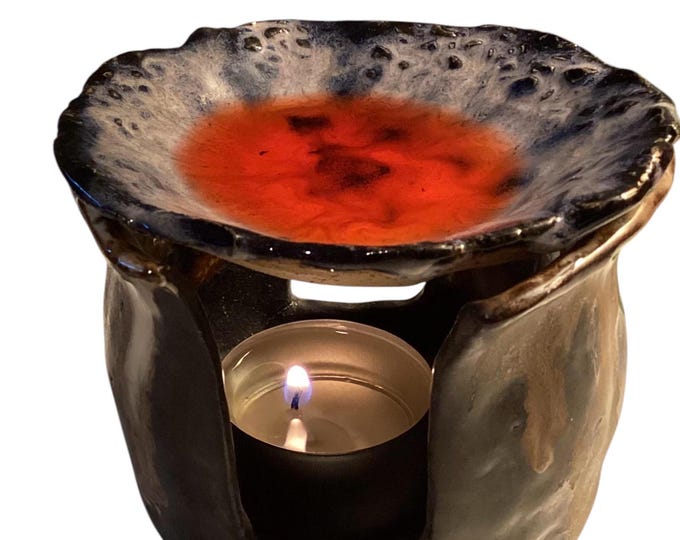 Handmade Ceramic Wax Melter, Oil Warmer, Essential Oil Warmer, Rustic Pottery, Tea Light Wax Warmer, Oil Burner, Wax Burner