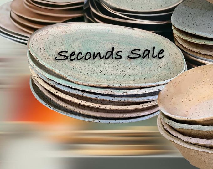 SECONDS SALE, Rustic Pottery, Dinnerware, Plates, Bowls, Rustic Pottery Nesting Plates, Hand formed, custom glaze, table