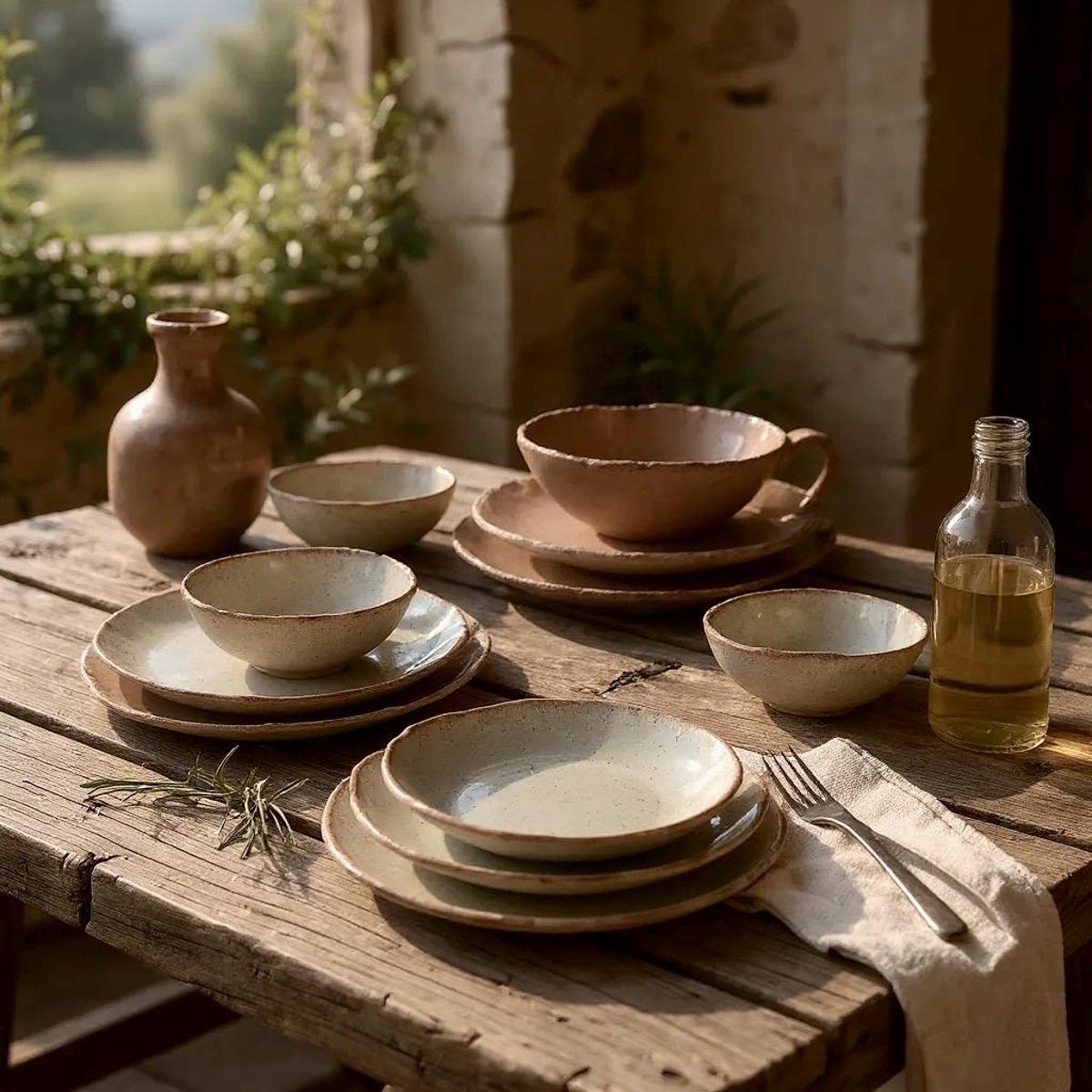 12pc Dinnerware Set, Rustic, Pottery Plates, Very Rustic, Set for 4 - Etsy