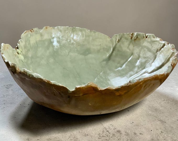 Large Rustic Pottery Bowl, ONE ONLY, Art Pottery, 2 day shipping, Table Centerpiece,  Tableware