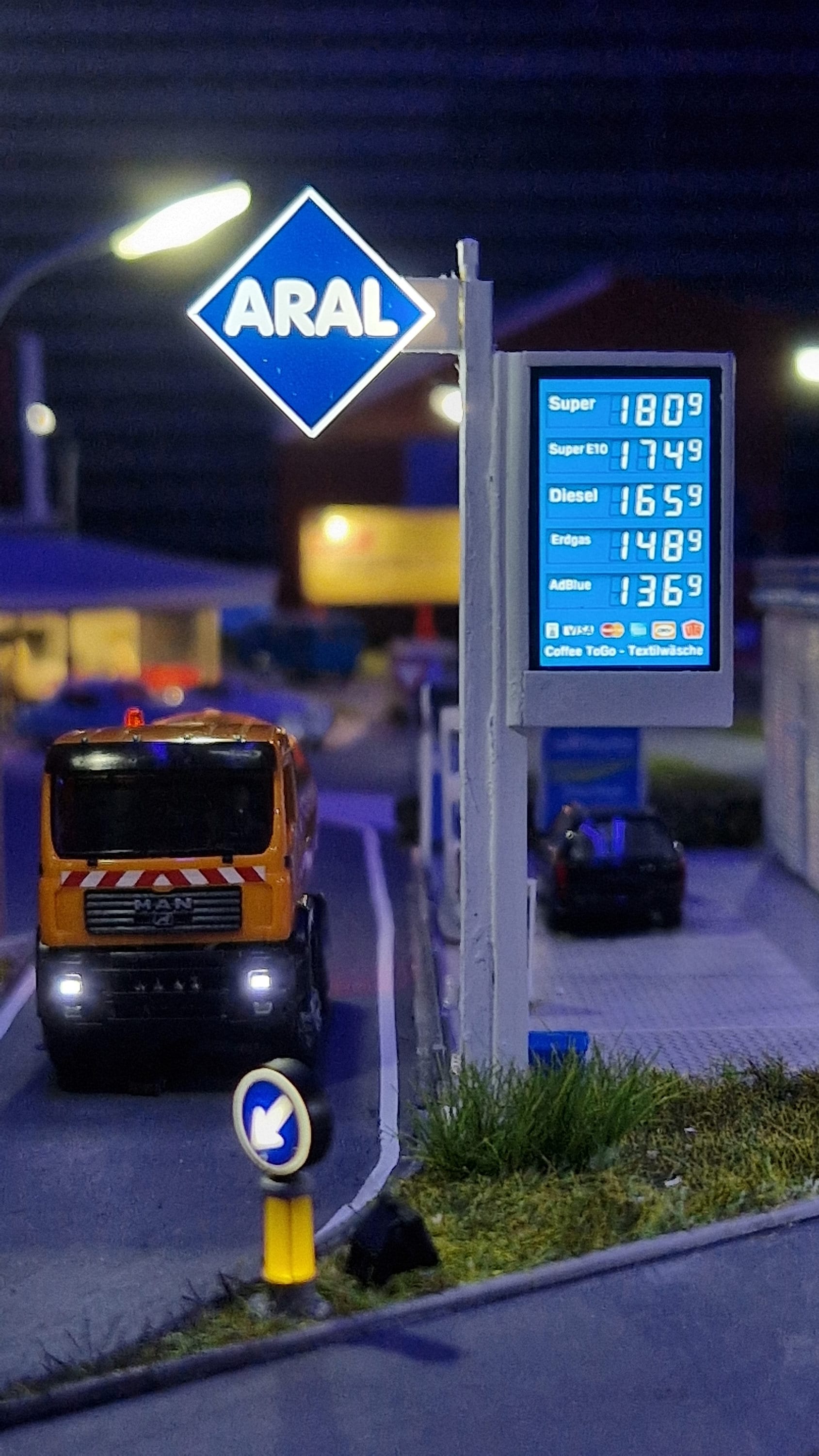 Digital Model Railway Gas Station Display Price Board With Online Real-time  Prices / Configurable, H0 