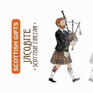 Jacobite Tartan Gift }  Jacobite Scottish Tartan Print