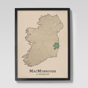 MacMurrough of Wicklow | Clan MacMurrough Irish Family Map of Wicklow, Ireland