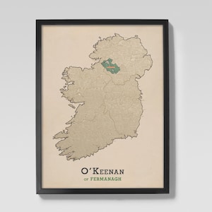 O&#39;Keenan of Fermanagh | Clan O&#39;Keenan Irish Family Origin Map of Fermanagh, Ireland