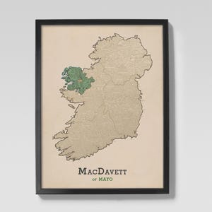 MacDavett of Mayo | Clan MacDavett Irish Heritage Map of Mayo, Ireland