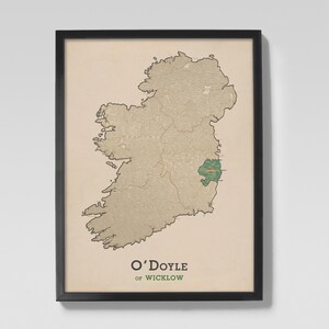 O&#39;Doyle of Wicklow | Clan O&#39;Doyle Irish Family Map of Wicklow, Ireland