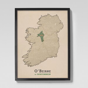 O&#39;Beirne of Roscommon | Clan O&#39;Beirne Irish Family Origin Map of Roscommon, Ireland