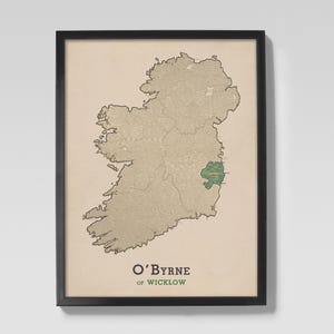 O&#39;Byrne of Wicklow | Clan O&#39;Byrne Irish Family Map of Wicklow, Ireland