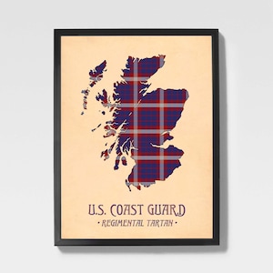 Mappa scozzese con stampa tartan della Marina degli Stati Uniti, nei colori bordeaux e blu navy. immagine 1