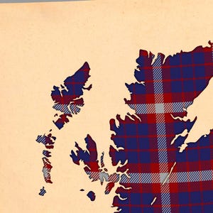 Mappa scozzese con stampa tartan della Marina degli Stati Uniti, nei colori bordeaux e blu navy. immagine 5