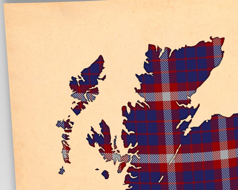 Mappa scozzese con stampa tartan della Marina degli Stati Uniti, nei colori bordeaux e blu navy. immagine 5