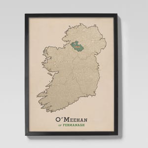 O&#39;Meehan of Fermanagh | Clan O&#39;Meehan Irish Family Origin Map of Fermanagh, Ireland